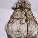 Venetian Lantern - Murano Glass blown in its metal cage CIRCA 1940