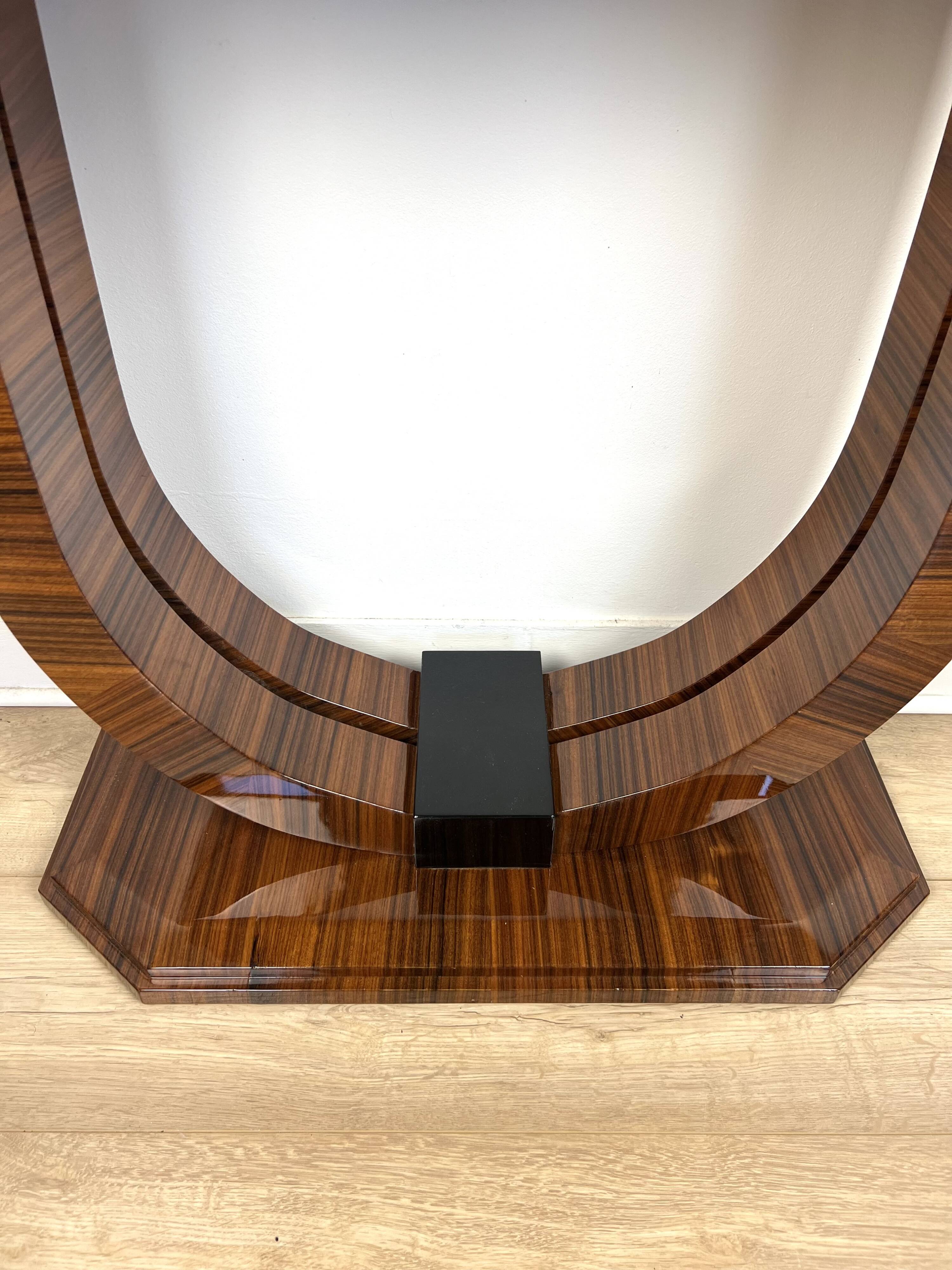 Art Deco rosewood console. Manufacturer.