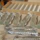 Lot de 12 porte-couteaux doubles vintage en cristal avec boîte