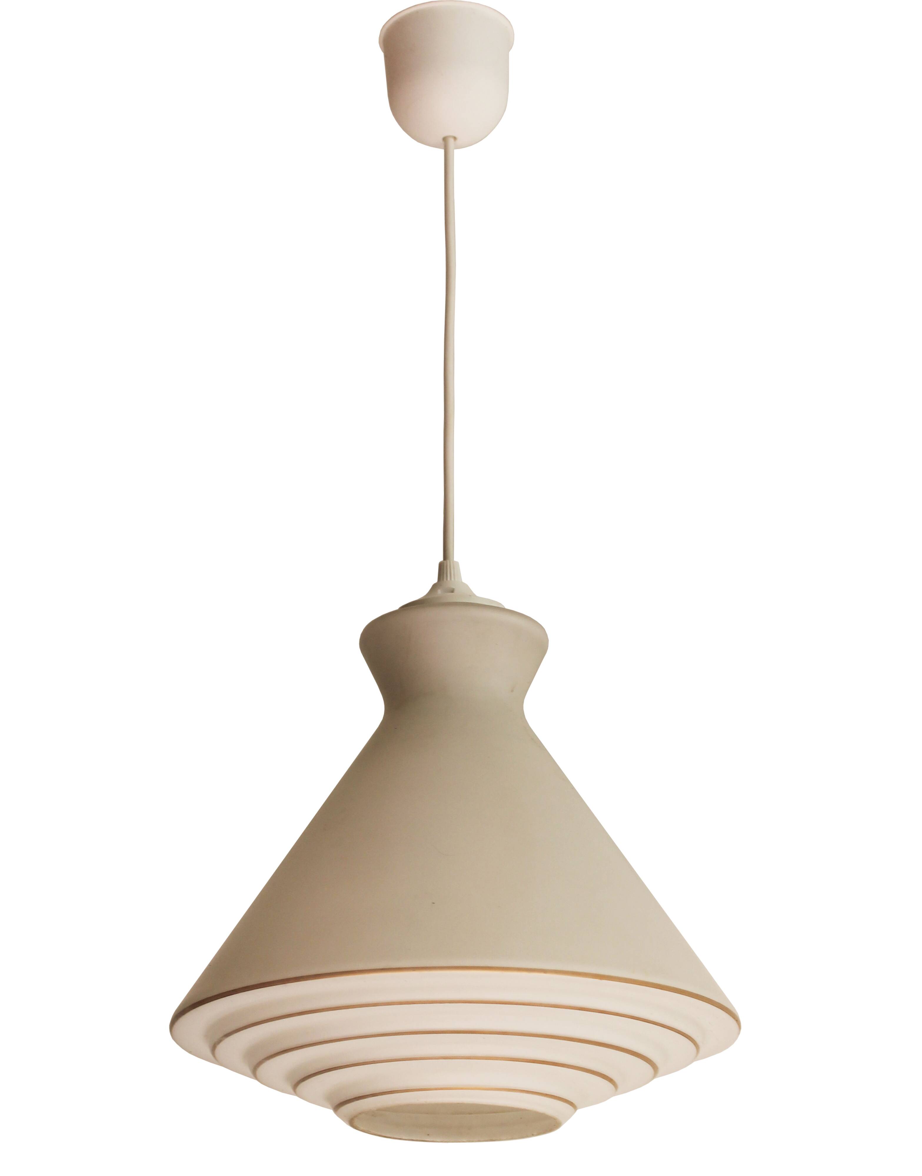 1960s Milk Glass Pendant Light