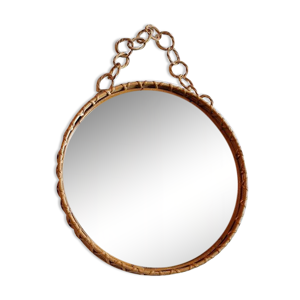 Miroir rond en rotin - 50cm