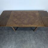 Dining table with turned oak legs.