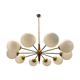Italian sputnik chandelier in opaline glass, 1960s