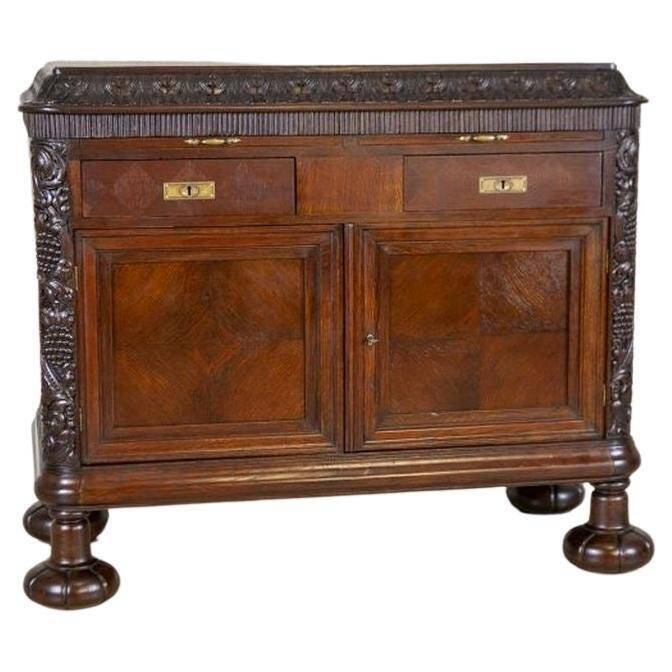 Early-20th Century Oak Commode in Brown with Drawers, 1930s