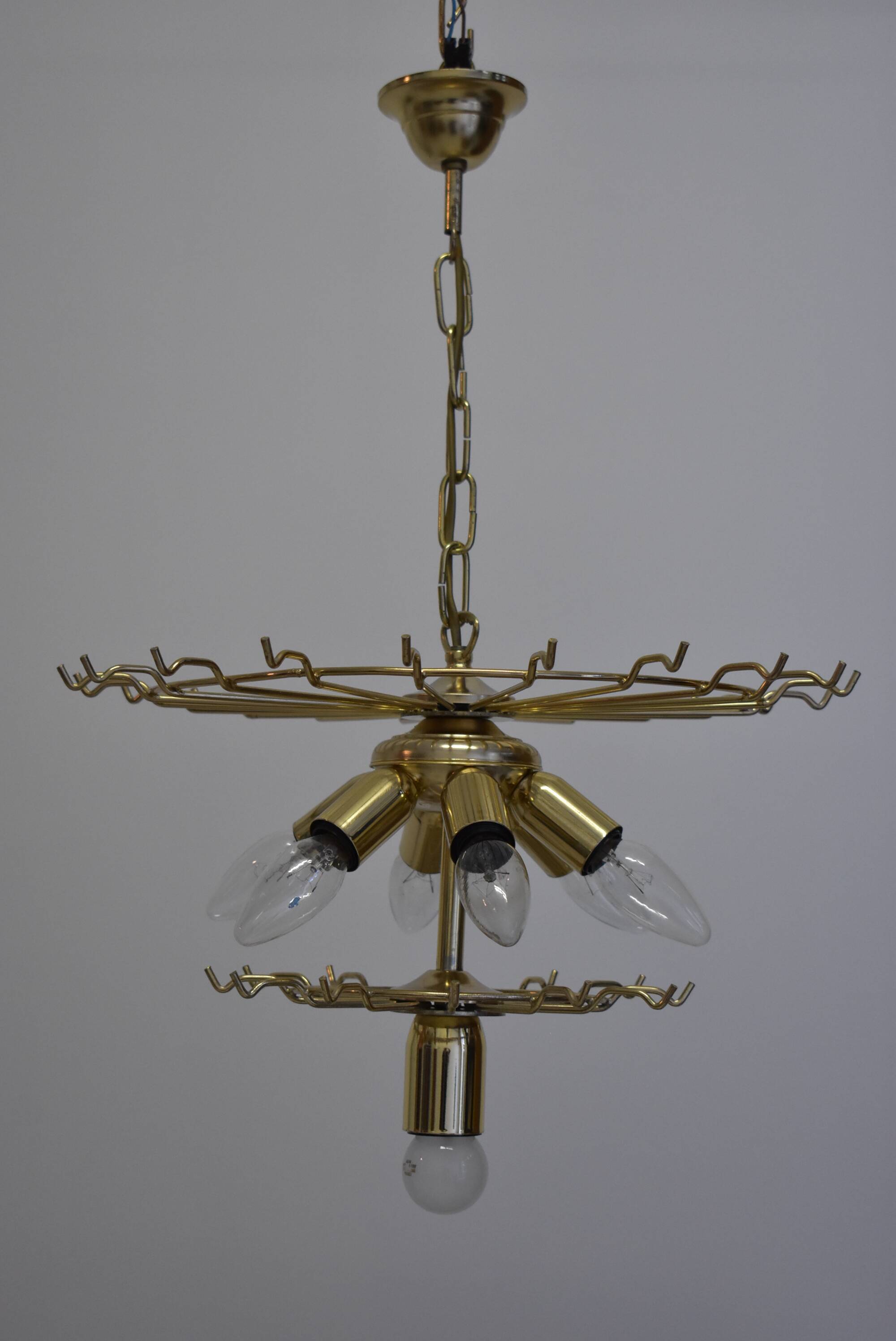 Chandelier vintage pampilles 7 lamps