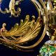 Manila, large size 12 light Italian vintage ceramic chandelier, 1960