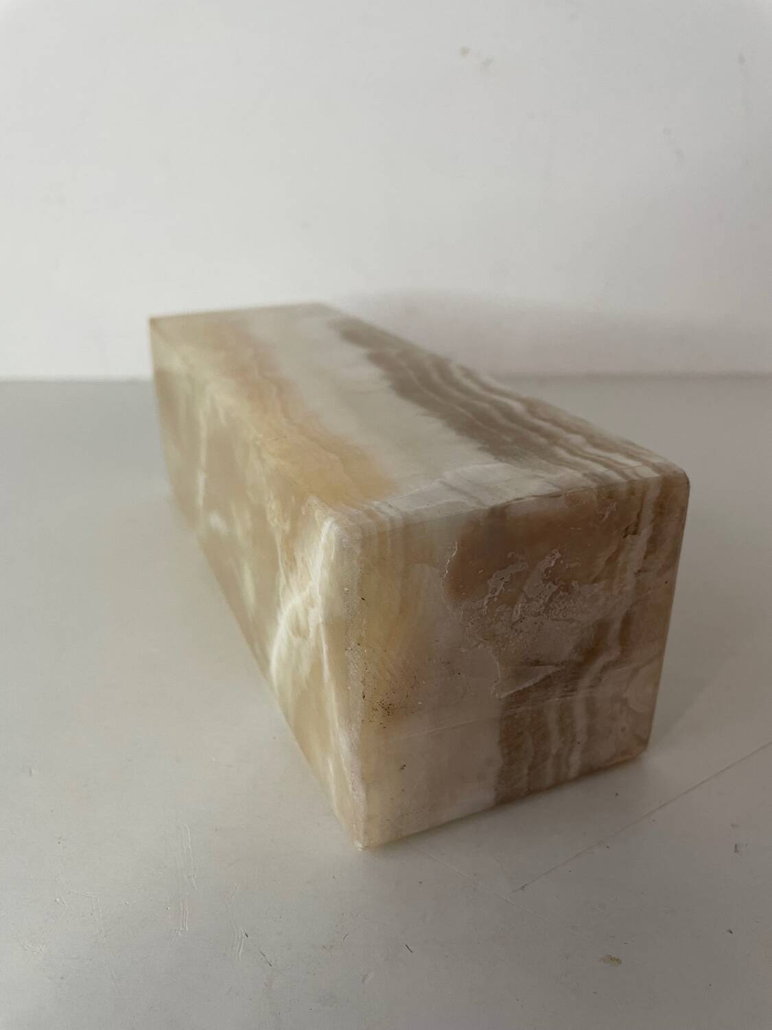Cubic alabaster vase