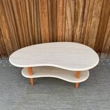 Table basse travertin boomerang