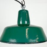 Industrial green enamel pendant lamp, 1960s