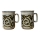 2 mugs vintages en grès émaillé Ducan ceramics