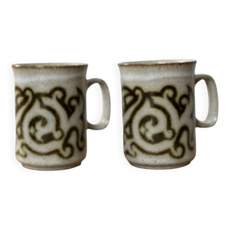 2 mugs vintages en grès émaillé Ducan ceramics