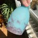 Tulipe en pate de verre bleue turquoise
