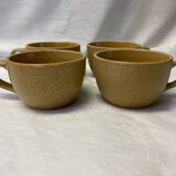 4 tasses à déjeuner en grès vintage