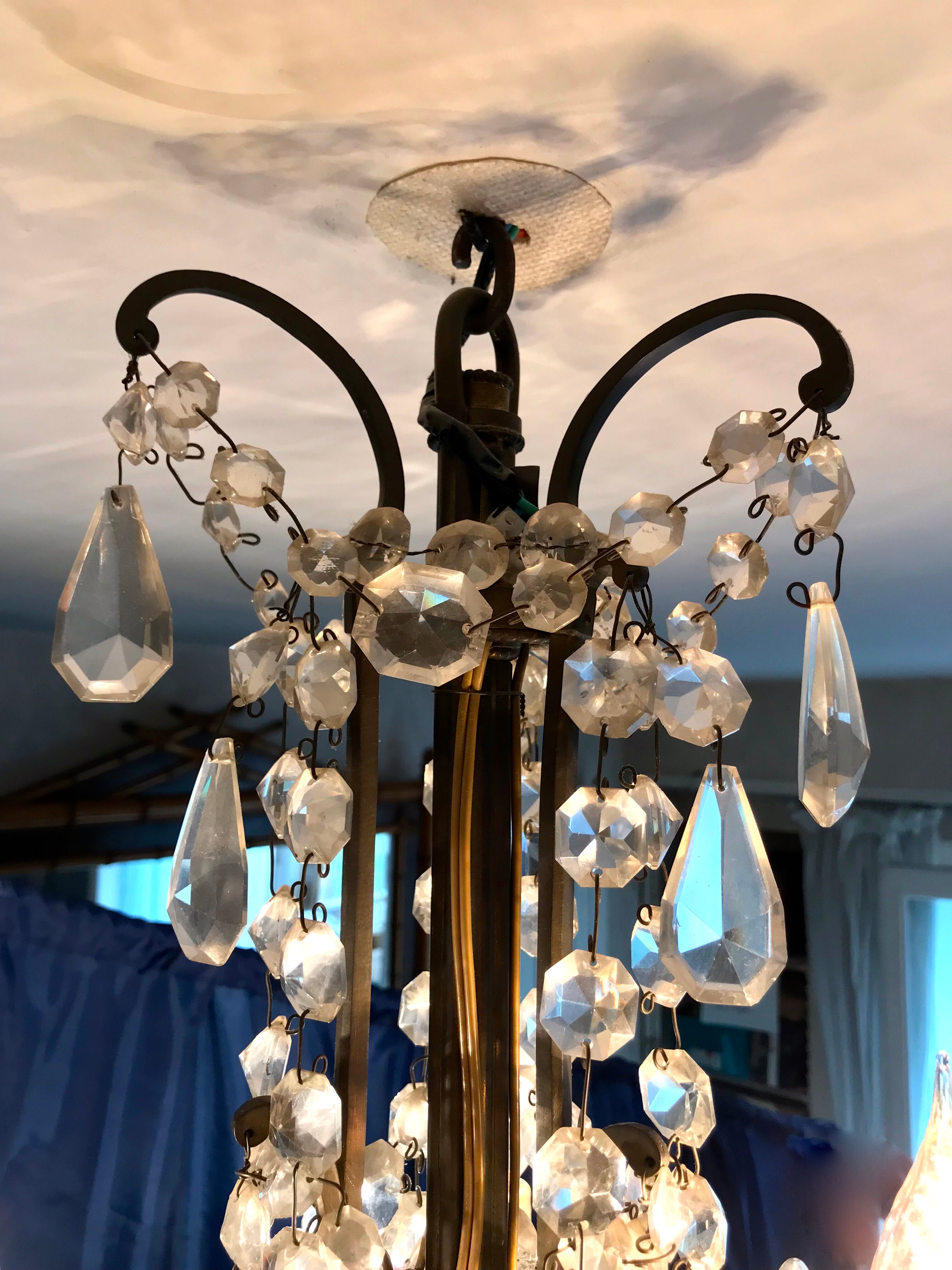 Crystal chandelier diamond cut 9 fires 1880