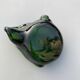 Sculptural ashtray in emerald green glass