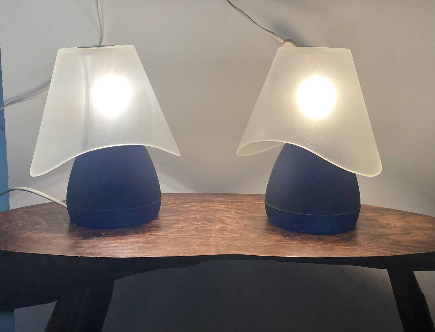 Pair of Murano mushroom lamps