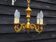 French Bronze 4-Branch Chandelier: Vintage Decorative Pendant Light