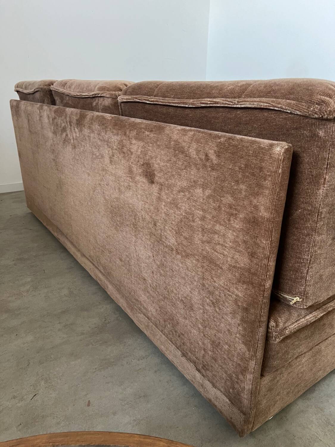 Old vintage modular corner sofa in designer velvet from the 70s/80s 4 elements