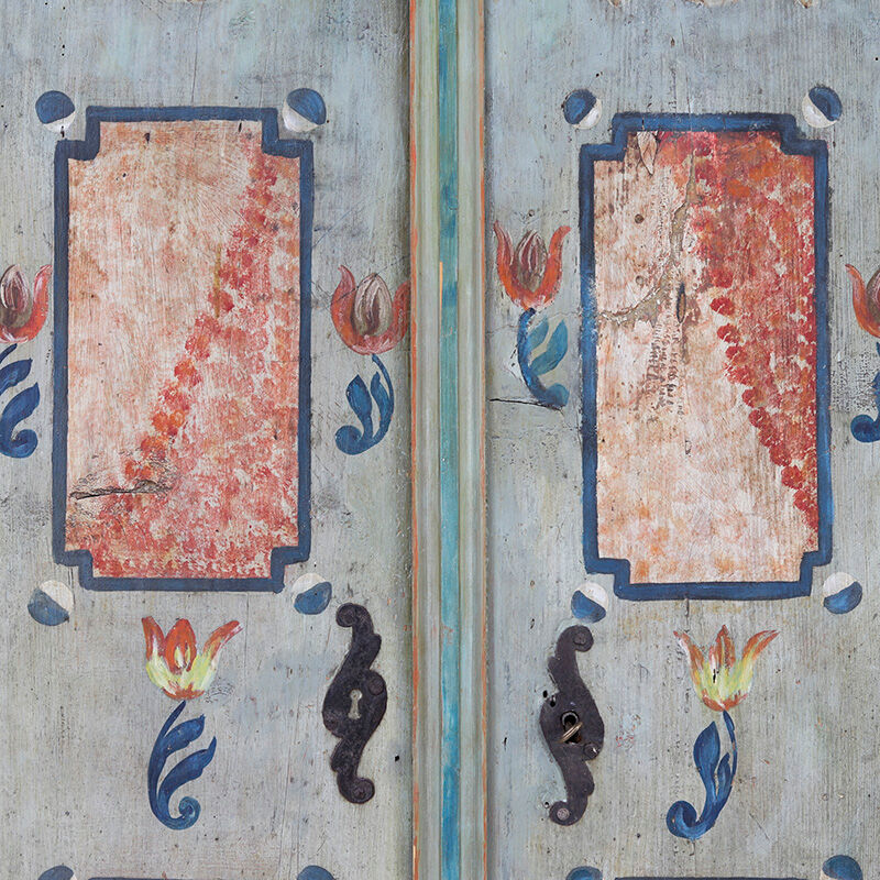Cabinet de mariage peint, art populaire de ferme, 1794