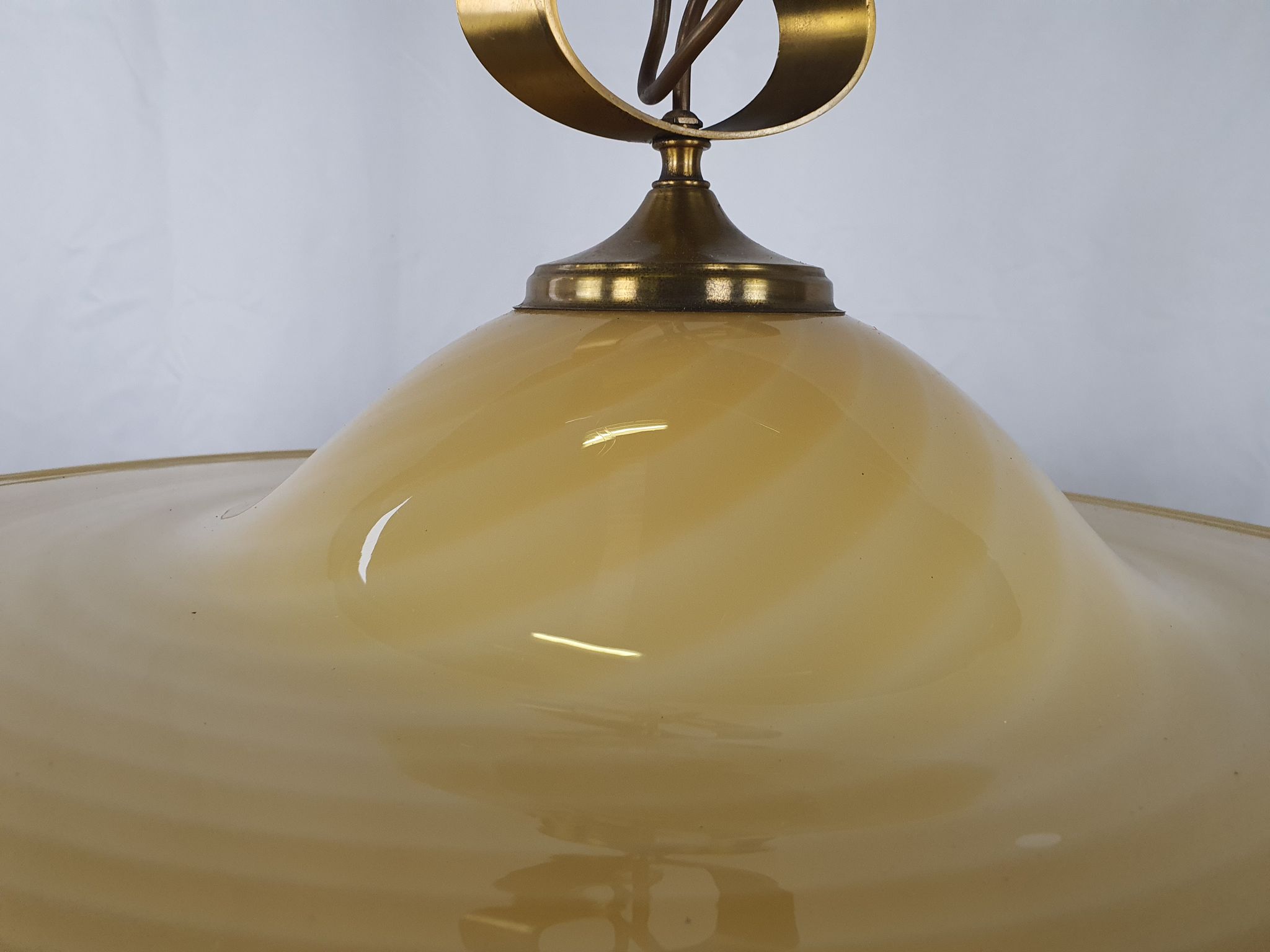 Lustre en verre de Murano et laiton avec double support