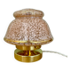 Antique art deco globe table lamp in pink and gold Clichy glass
