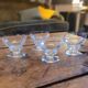 4 pressed glass cups – France – 1950s–1960s