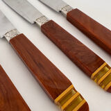 Set of 6 Vintage French Art Deco Design Inox Dinner Knives