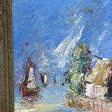 Haitian School 20th Century - Raoul Viard (referenced) - Marine Oil on panel