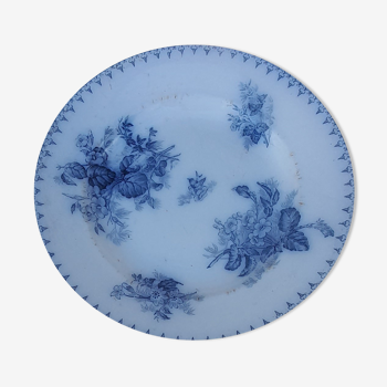 Round dish in earthenware U & C Sarreguemines Model Flora diam 32 cm