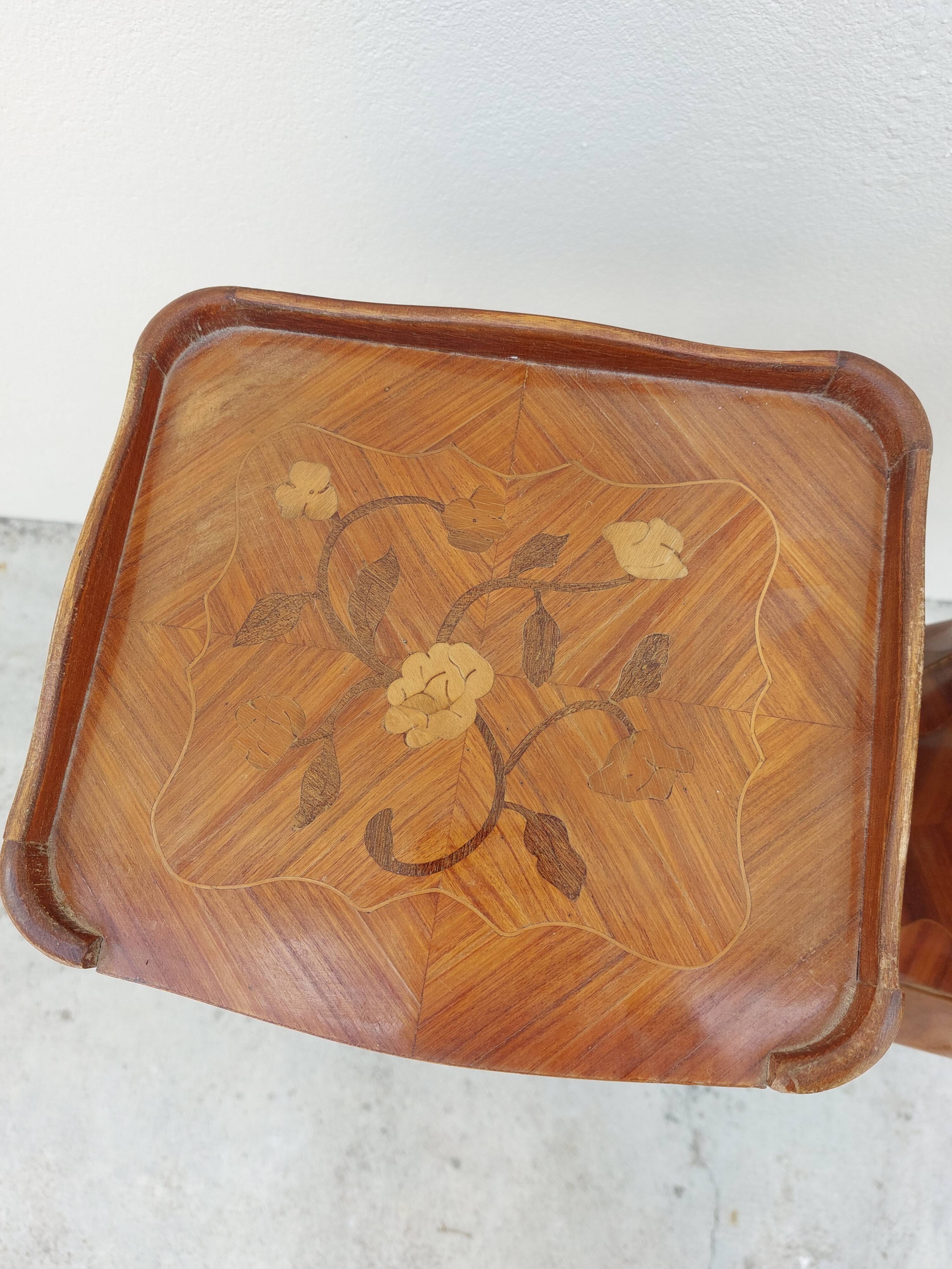 Pair of louis XV bedside tables in rosewood marquetry