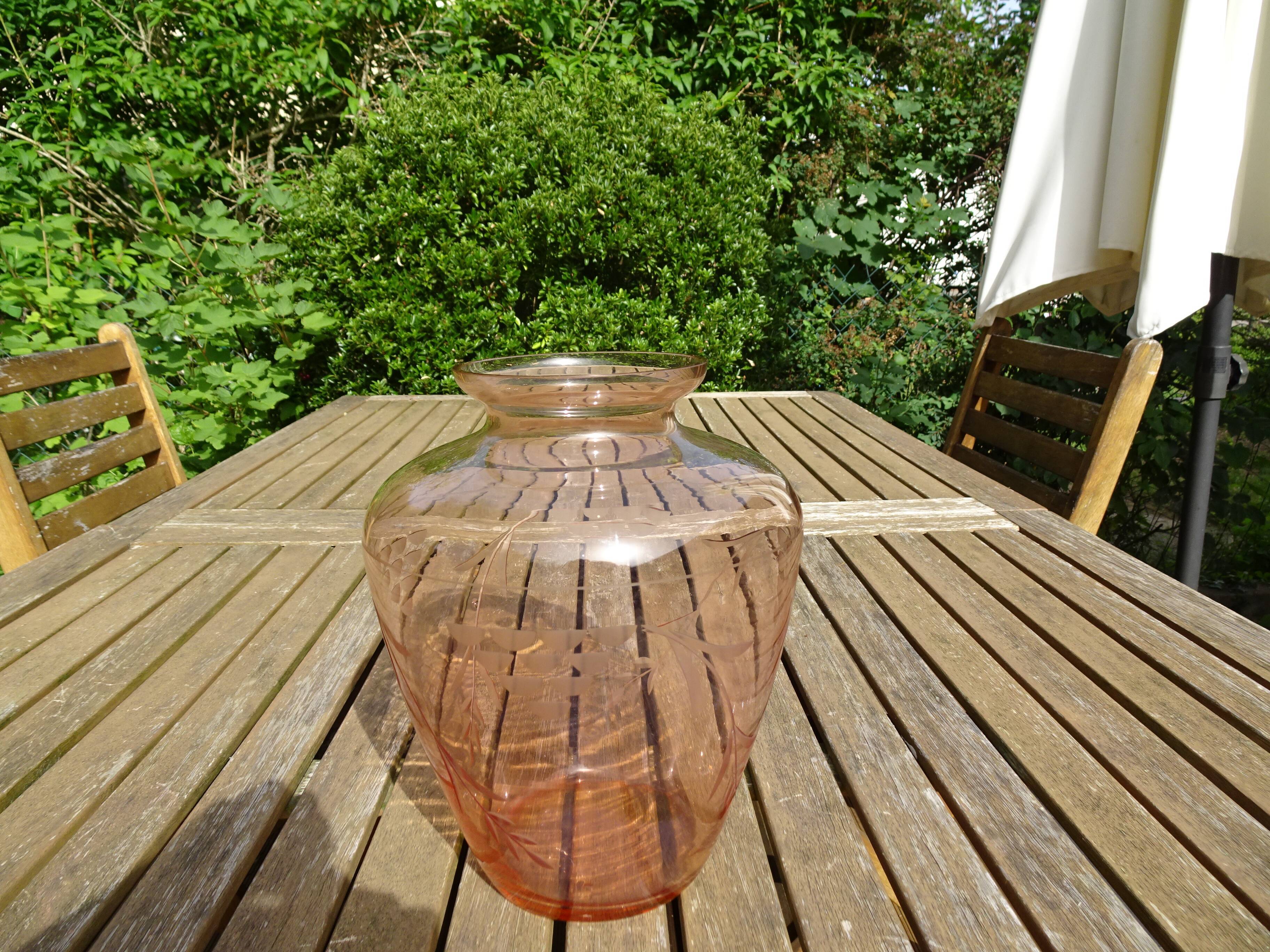 Bohemian glass vase years 40