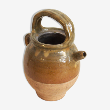 Enamelled terracotta gargulette jug