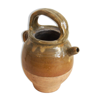 Enamelled terracotta gargulette jug