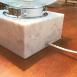 Mid-century glass and marble table lamp 3480 by Erco, 1960s.