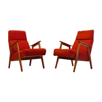 Paire de fauteuils rouge  Interier Praha