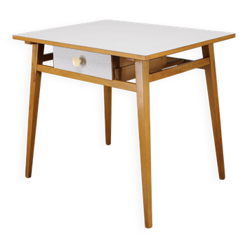 1960s Side Table with Formica Top and Drawer, Czechoslovakia