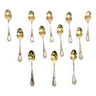 12 teaspoons in solid silver and vermeil