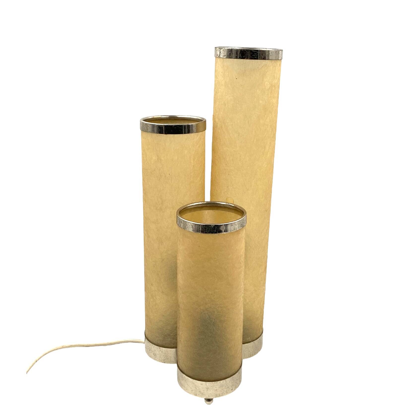 Hollywood regency fiberglass and brass table lamp, Italy 1970s