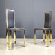 Vintage French brass dining chairs, set of 6 - 1970s