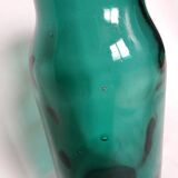 Flacon, bocal en verre moulé vert émeraude