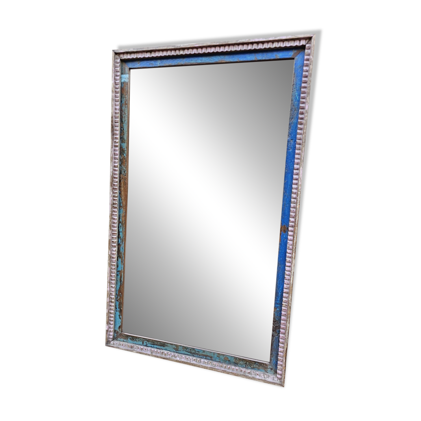 Old art deco mirror in burmese teak