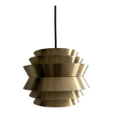 Brass & Lacquered White Aluminium Pendant Lamp by Carl Thore, design 1970