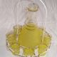 Service liquor Granita yellow glass with metal display stand, 60s/70s