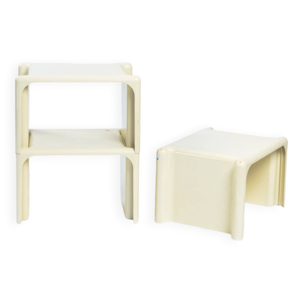Table d'appoint empilable Scagno de Giotto Stoppino Elco Scorze, années 1970, lot de 3