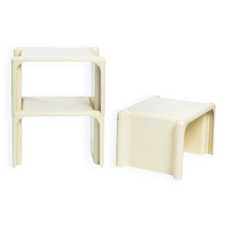 Table d'appoint empilable Scagno de Giotto Stoppino Elco Scorze, années 1970, lot de 3