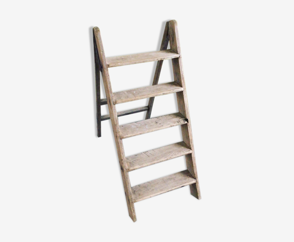Solid wooden ladder