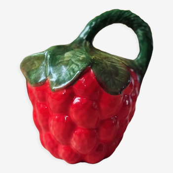 Carafe en barbotine framboise en porcelaine italienne