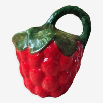 Raspberry slip carafe in Italian porcelain
