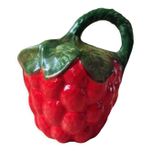 Carafe en barbotine framboise en porcelaine italienne