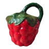 Carafe en barbotine framboise en porcelaine italienne